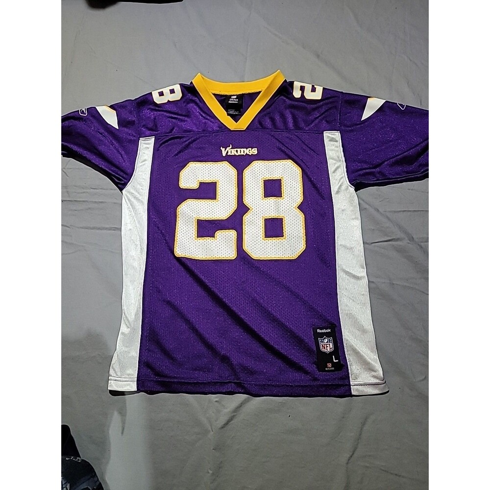 Reebok NFL Minnesota Vikings Adrian Peterson #28 Football Jersey Large Sz 14-16